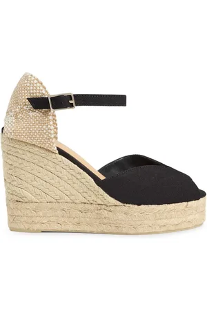 Castaner Wedges, female, , 5 UK, Bianca certified- cotton espadrilles with tie close and 11 cm heel