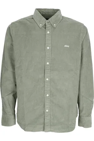 Obey Casual Shirts, male, , M, Velvet Long-Sleeved Cord Shirt