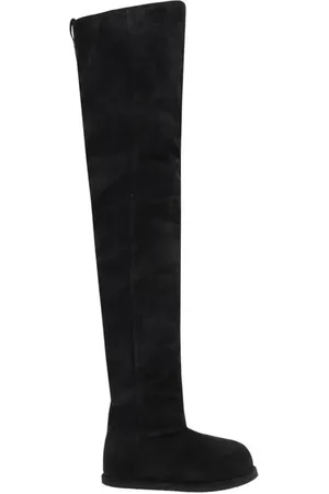 Amina Muaddi Over-knee Boots, female, , 3 UK, Elegant Suede Tall Boots Round Toe