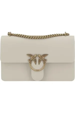 Pinko Cross Body Bags, female, , ONE SIZE, Love Leather Shoulder Bag with Embossed Buckle