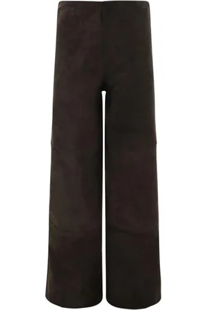 arma leder Leather Trousers, female, , XS, Wide Leg Leather Trousers with Suede
