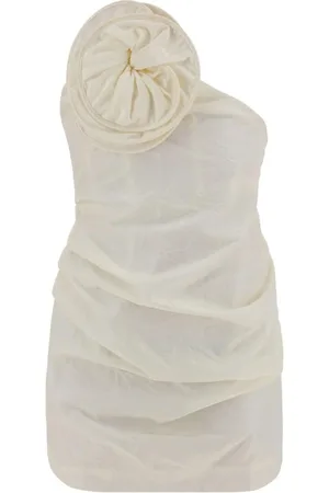 MAGDA BUTRYM Short Dresses, female, , 3XS, Silk Mini Dress with Asymmetrical Neckline