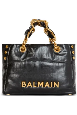 Balmain Tote Bags, female, , ONE SIZE, Small 1945 Soft tote bag in crackled calfskin