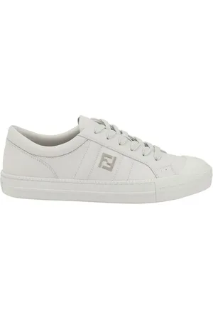 Fendi Sneakers, male, , 9 UK, Iconic Logo Leather Trainers Adjustable Fit