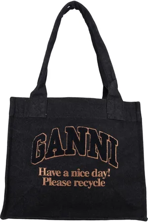 Ganni Tote Bags, female, , ONE SIZE, Denim Tote Bag Women