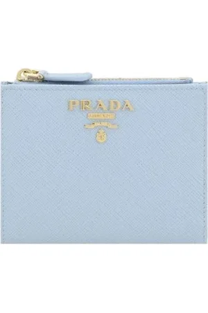 Prada Wallets & Cardholders, female, , ONE SIZE, Monogram Leather Bifold Wallet with Snap-Button
