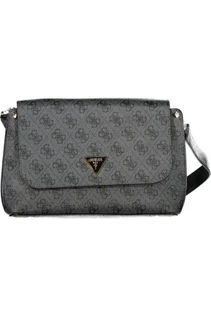 Guess Cross Body Bags, female, , ONE SIZE, Black Polyethylene Shoulder Bag with Contrast Details