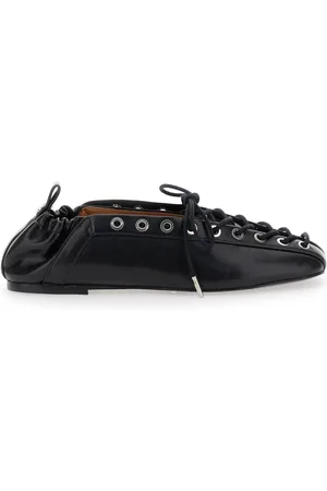 Ganni Ballerinas, female, , 6 UK, Lace-up Ballerinas with Metal Eyelets