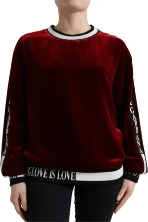 Dolce & Gabbana Sweatshirts, female, , 3XS, Elegant Bordeaux Silk-Blend Jumper