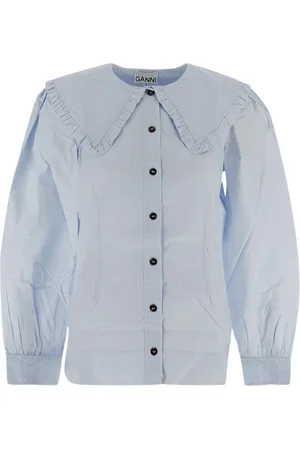 Ganni Cotton Puritan Collar Shirt