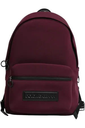 Dolce & Gabbana Backpacks, male, , ONE SIZE, Burgundy Textile Backpack with Leather Straps