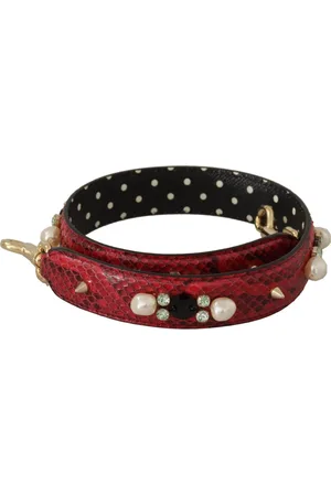 Dolce & Gabbana Bag Accessories, female, , ONE SIZE, Elegant Red Python Leather Shoulder Strap
