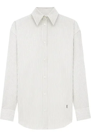 Saint Laurent Shirts, female, , M, Grey Button-Up Shirt Italian Style