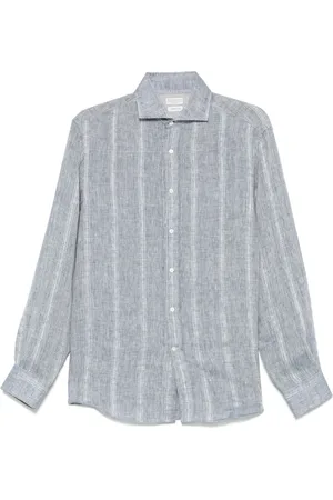 Brunello Cucinelli Casual Shirts, male, , S, Indigo Button-Up Shirt