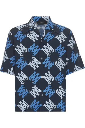 AMIRI Short Sleeve Shirts, male, , XL, Monogram Bowling Collar Shirt