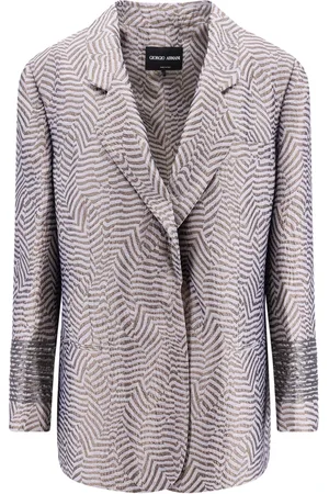 Giorgio Armani Blazers, female, , XL, Elegant Grey Buttoned Jacket