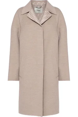 Fendi Parkas, female, , S, Reversible Lapel Collar Overcoat Raglan Sleeves