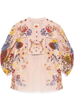 Farm Rio Blouses, female, , XS, Floral Puff Sleeve Top