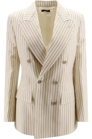 Tom Ford Blazers, female, , XS, Double-Breasted White Clothing Made in Italy
