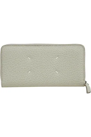 Maison Margiela Wallets & Cardholders, male, , ONE SIZE, Embossed Leather Zip Wallet Cardholder