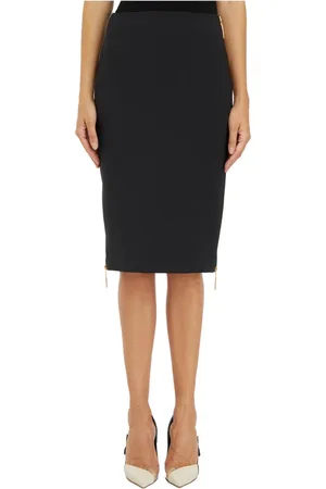 Elisabetta Franchi Pencil Skirts, female, , L, Crepe Zip Skirt