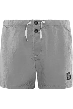 Stone Island Beachwear, male, , L, Compasslogo Shorts Grey Stylish Men