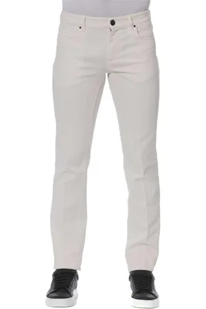 Trussardi Slim-fit Jeans, male, , W38, Cotton Button-Front Jeans with Pockets