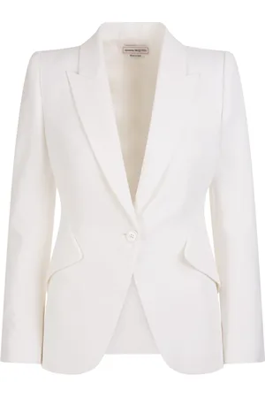 Alexander McQueen Blazers, female, , 2XS, Crepe Jacket with Peak Lapel