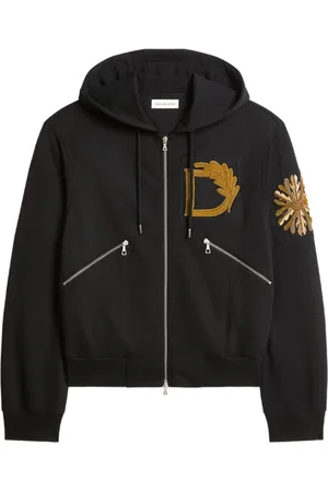 DRIES VAN NOTEN Zip-throughs, male, , S, Zip-Front Hoodie with Pockets