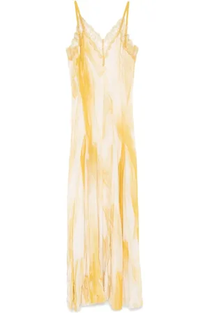 Elisabetta Franchi Gowns, female, , M, Chic Yellow & White Dress
