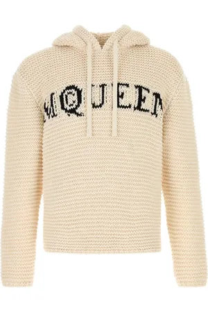 Alexander McQueen Hoodies, male, , S, Ivory Cotton Sweatshirt
