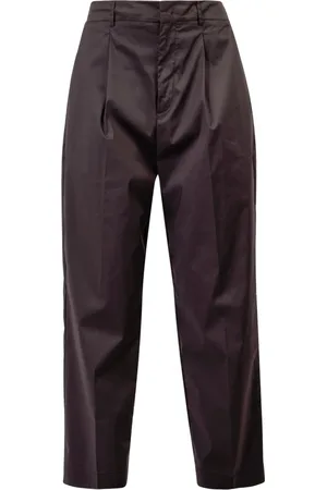 LIVIANA CONTI Straight Trousers, female, , S, Straight Cotton Trousers with Elastic Waist