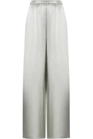 AMEN Grey Wide Leg Silk Trousers