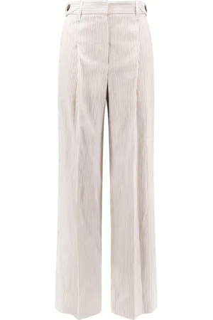 Brunello Cucinelli Wide Trousers, female, , 2XS, High-waisted trousers with adjustable side straps