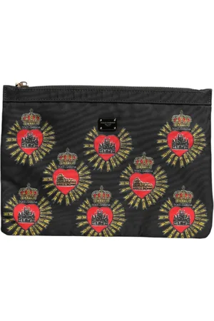 Dolce & Gabbana Clutches, female, , ONE SIZE, Sacred Heart Print Clutch Pouch