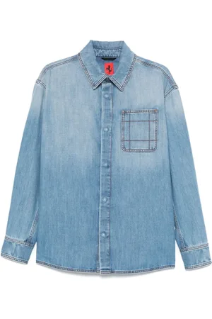 FERRARI Denim Shirts, male, , L, Denim Shirts with Logo Patch