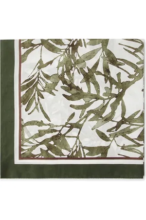 Brunello Cucinelli Silky Scarves, female, , ONE SIZE, Herbarium Print Cotton Scarf