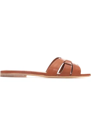 Saint Laurent Sliders, female, , 4 UK, Black Leather Slide Sandals