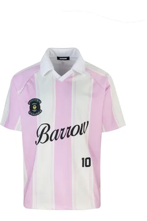 BARROW V-neck Oversized T-shirt with Vertical Stripes