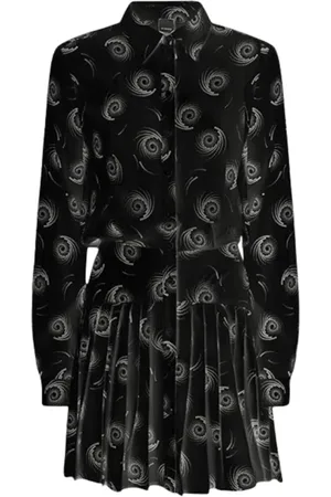 Pinko Shirt Dresses, female, , XS, Short chemisier dress with optical pattern