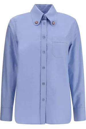 VALENTINO Elegant Rhinestone Collar Shirt