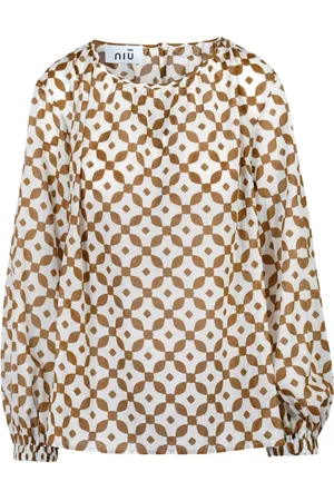 NIŪ Blouses, female, , L, Cotton Blouse with Round Neck