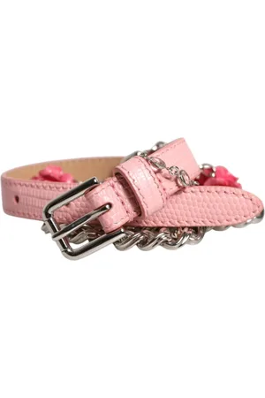 Dolce & Gabbana Rose Crystal Lizard Leather Belt