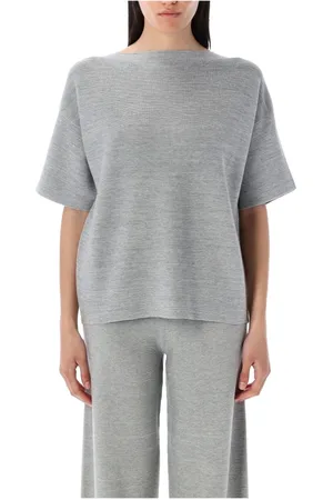 Fabiana Filippi Round-neck Knitwear, female, , S, Grey Boat-neck Jumper