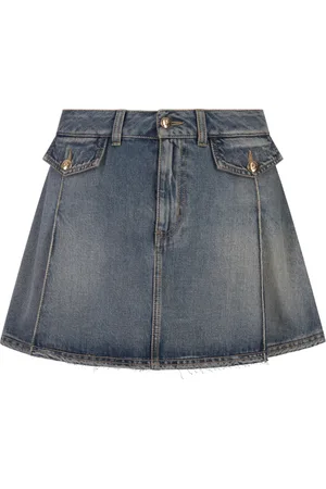 Alexander McQueen Denim Skirts, female, , XS, Stone Washed Denim Mini Skirt