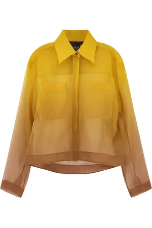 Max Mara Shirts, female, , L, Golden Silk Shirt Long Sleeve Buttoned