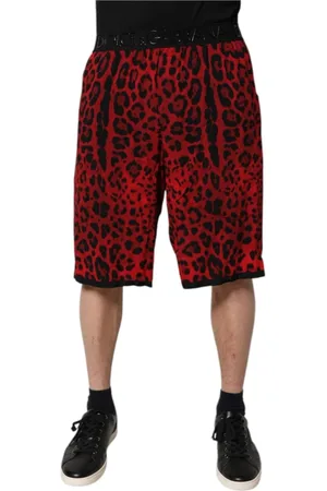 Dolce & Gabbana Long Shorts, male, , M, Leopard Print Bermuda Shorts
