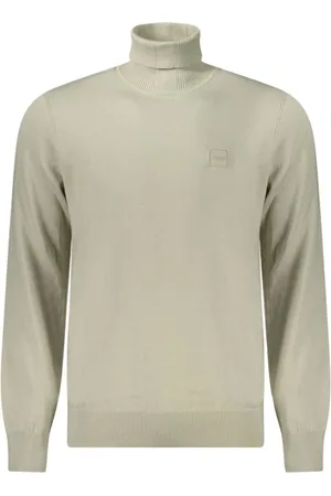 HUGO BOSS Soft Cotton Turtleneck Jumper with Embroidery
