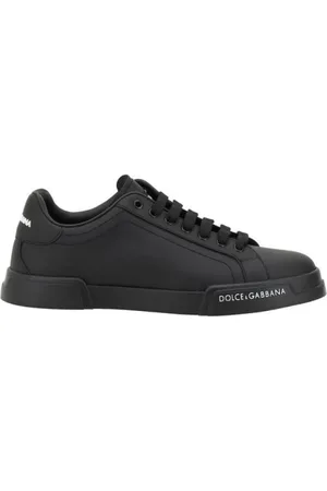 Dolce & Gabbana Monogram Heel Leather Trainers Lace-Up