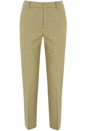 Max Mara Floral Embroidered Yellow Trousers Odile